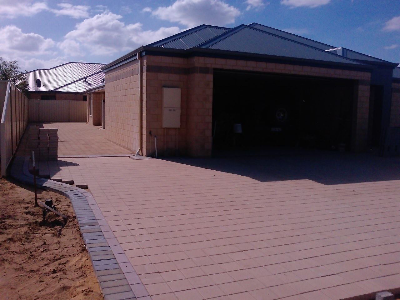 Brick paved driveway