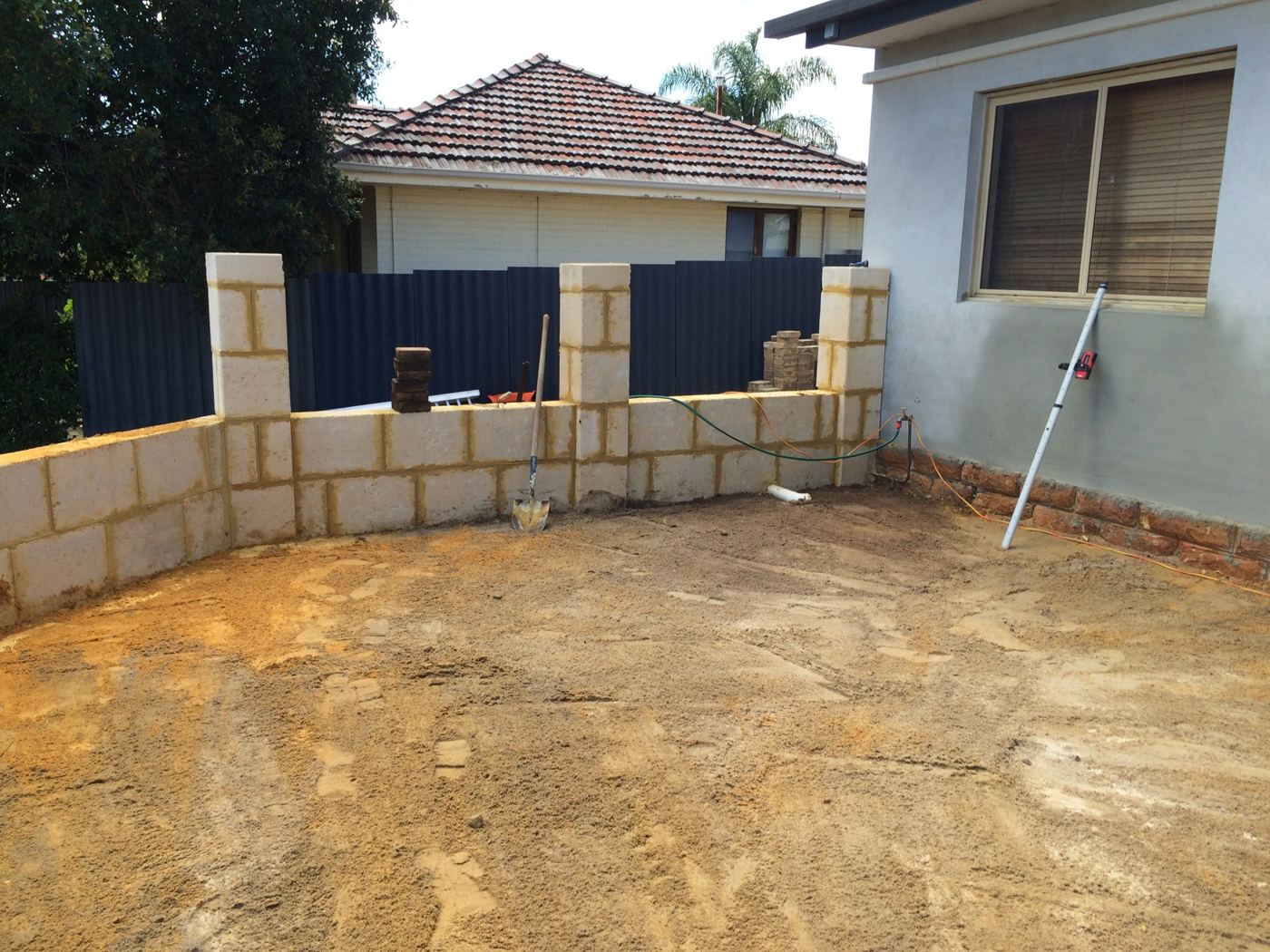 Limestone front walls
